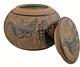 RARE VTG Donna Dudley Barker Handmade Studio Pottery Stoneware Bowl withLid Signed
