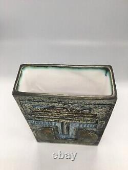 RARE VTG MCM TROIKA Handmade Art Pottery Coffin Vase by Linda Taylor. 7x4.5