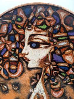 RARE Vintage Hand Painted Studio Pottery Charger BOHO Chic, MCM