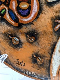 RARE Vintage Hand Painted Studio Pottery Charger BOHO Chic, MCM