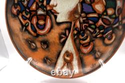 RARE Vintage Hand Painted Studio Pottery Charger BOHO Chic, MCM