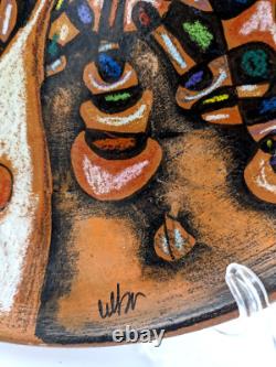 RARE Vintage Hand Painted Studio Pottery Charger BOHO Chic, MCM