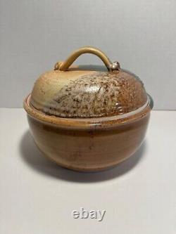 RARE Vintage Studio Pottery Casserole Dish with Lid Signed
