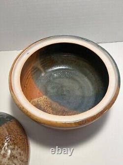 RARE Vintage Studio Pottery Casserole Dish with Lid Signed