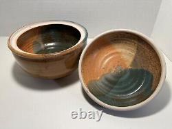 RARE Vintage Studio Pottery Casserole Dish with Lid Signed
