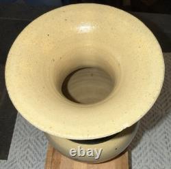 RARE Vintage Unique Artisan Studio Art Pottery Vase Black Horse Scene Signed