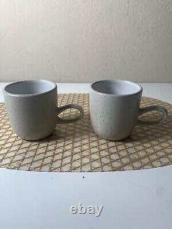 RARE Vtg Heath Ceramics Low Handled Studio Mug Cups Beige Brown Speckled (4)