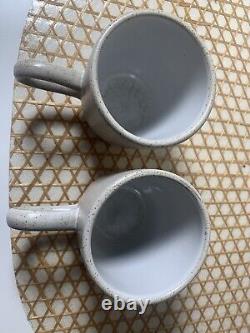 RARE Vtg Heath Ceramics Low Handled Studio Mug Cups Beige Brown Speckled (4)