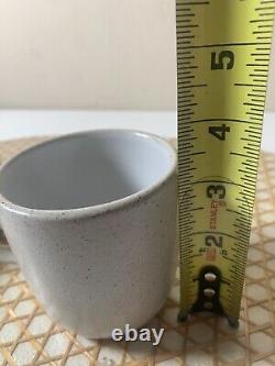 RARE Vtg Heath Ceramics Low Handled Studio Mug Cups Beige Brown Speckled (4)