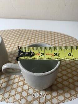 RARE Vtg Heath Ceramics Low Handled Studio Mug Cups Beige Brown Speckled (4)