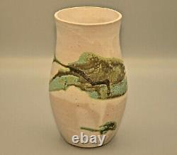 RISING Original Vintage Signed Mid Century Modern Studio Pottery Hand Drip Vase