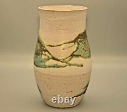 RISING Original Vintage Signed Mid Century Modern Studio Pottery Hand Drip Vase