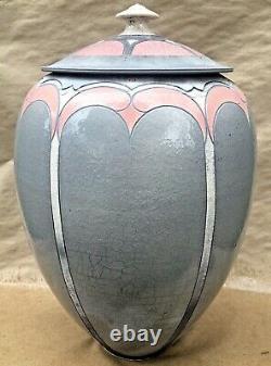 Raku Andy Smith Studio Art Pottery Lidded Jar