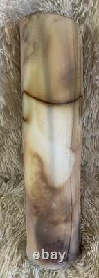 Raku Art Studio Pottery Vase Western Decor Artisan Handcrafted Natural VTG 16x4