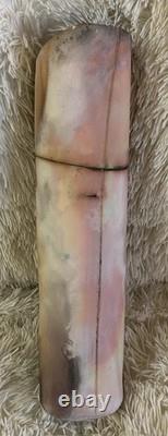 Raku Art Studio Pottery Vase Western Decor Artisan Handcrafted Natural VTG 16x4