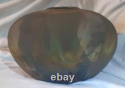 Raku Pottery Tony Evans, Signed & Certified, Numbered, 12x8 Mid Century Modern