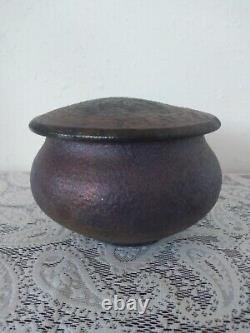Raku Studio Pottery Bowl Raku Fired Iridescent Studio Art Pottery Artist Signed