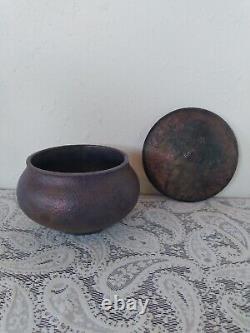 Raku Studio Pottery Bowl Raku Fired Iridescent Studio Art Pottery Artist Signed