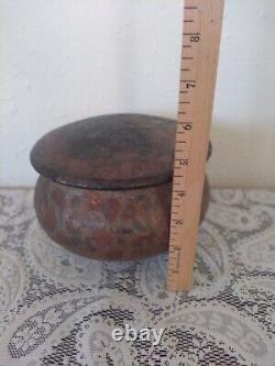 Raku Studio Pottery Bowl Raku Fired Iridescent Studio Art Pottery Artist Signed