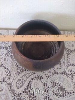 Raku Studio Pottery Bowl Raku Fired Iridescent Studio Art Pottery Artist Signed