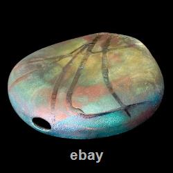 Raku Vase William K Turner Copper Iridescent Glaze Art Pottery Vintage Signed