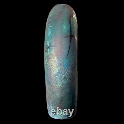 Raku Vase William K Turner Copper Iridescent Glaze Art Pottery Vintage Signed