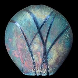 Raku Vase William K Turner Copper Iridescent Glaze Art Pottery Vintage Signed