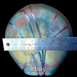 Raku Vase William K Turner Copper Iridescent Glaze Art Pottery Vintage Signed