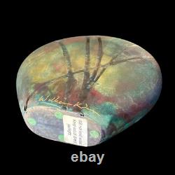 Raku Vase William K Turner Copper Iridescent Glaze Art Pottery Vintage Signed