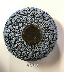 Randy O'Brien Studio Pottery Vase MCM Volcanic Sculptural Blue Pot Fine Art