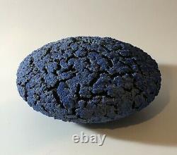 Randy O'Brien Studio Pottery Vase MCM Volcanic Sculptural Blue Pot Fine Art