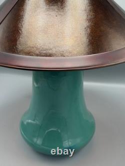 Rare California Faience Green Pottery Lamp Vintage