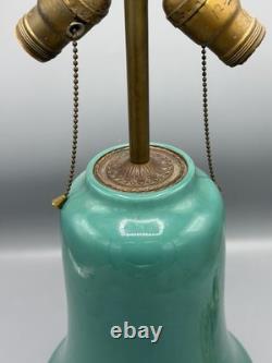 Rare California Faience Green Pottery Lamp Vintage