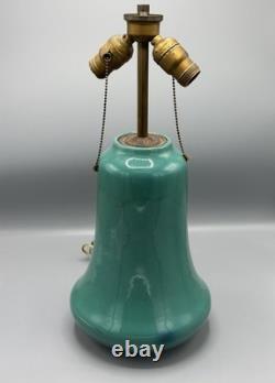 Rare California Faience Green Pottery Lamp Vintage