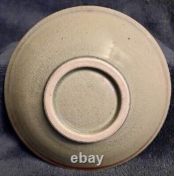 Rare Crackle Glaze Studio Pottery Shallow Bowl 8.25D