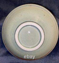 Rare Crackle Glaze Studio Pottery Shallow Bowl 8.25D