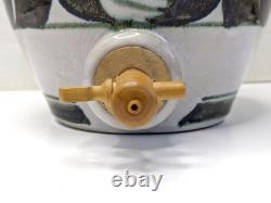 Rare Large Vintage Aldermaston Studio Pottery Stoneware Whisky Flagon (Signed)