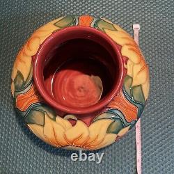 Rare Moorcroft English Studio Art Pottery Inca Sunflower Round Vase