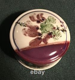 Rare Old Vintage David Batz studio pottery stoneware Rare Purple glazed Dish&Lid