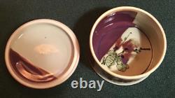 Rare Old Vintage David Batz studio pottery stoneware Rare Purple glazed Dish&Lid
