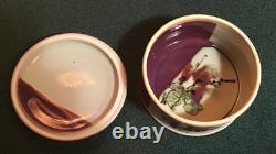 Rare Old Vintage David Batz studio pottery stoneware Rare Purple glazed Dish&Lid