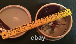 Rare Old Vintage David Batz studio pottery stoneware Rare Purple glazed Dish&Lid