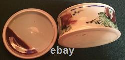 Rare Old Vintage David Batz studio pottery stoneware Rare Purple glazed Dish&Lid