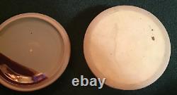 Rare Old Vintage David Batz studio pottery stoneware Rare Purple glazed Dish&Lid