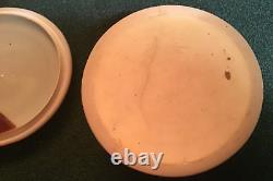 Rare Old Vintage David Batz studio pottery stoneware Rare Purple glazed Dish&Lid