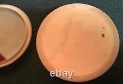 Rare Old Vintage David Batz studio pottery stoneware Rare Purple glazed Dish&Lid