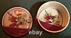 Rare Old Vintage David Batz studio pottery stoneware Rare Purple glazed Dish&Lid