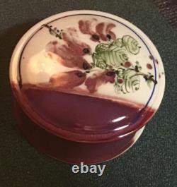 Rare Old Vintage David Batz studio pottery stoneware Rare Purple glazed Dish&Lid