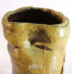 Rare Peter Callas Studio Art Pottery Large Vtg Brutalist Stoneware Vase