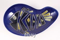 Rare Rohrstrand Sweden Fish Bowl Carl Harry Stalhane Midcentury MCM Pottery VNTG